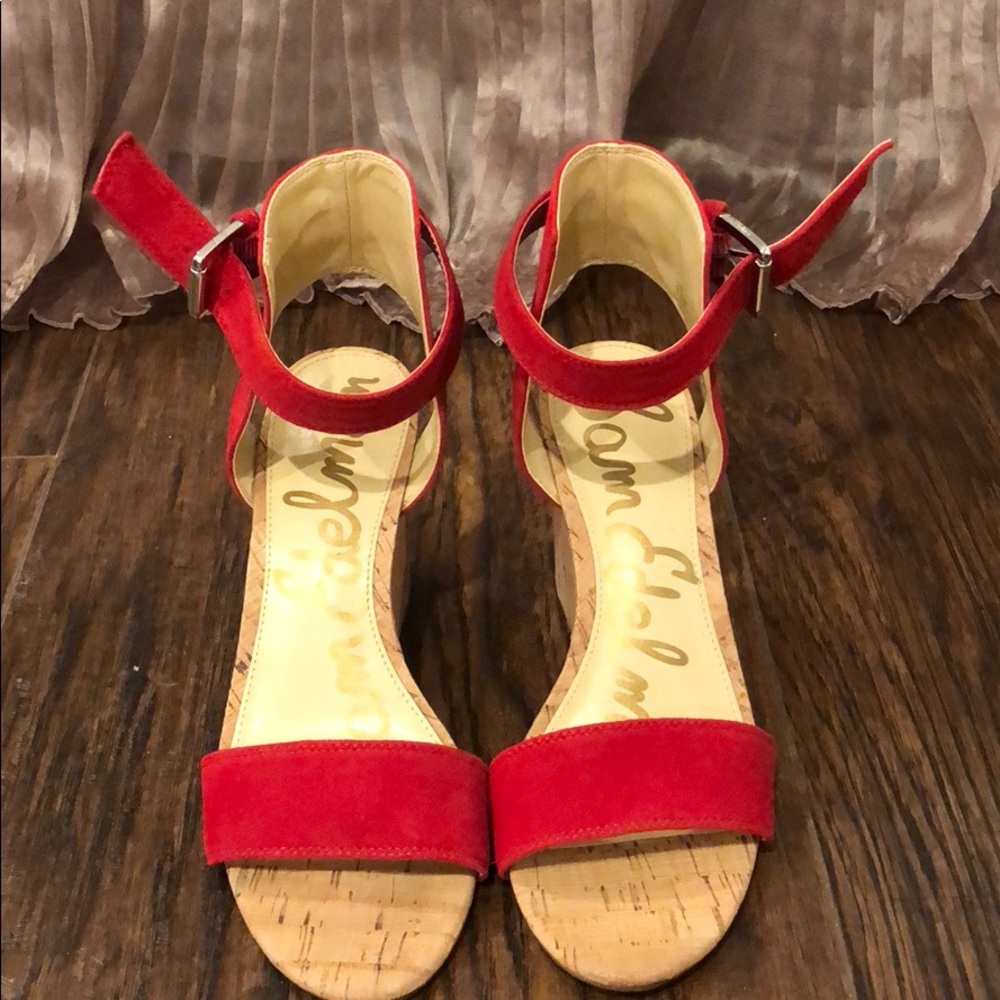 Red Sam Edelman Wedges
